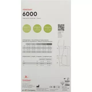 Venosan 6002 A-D KKL2 L довгий відкритий чорний 1 пара