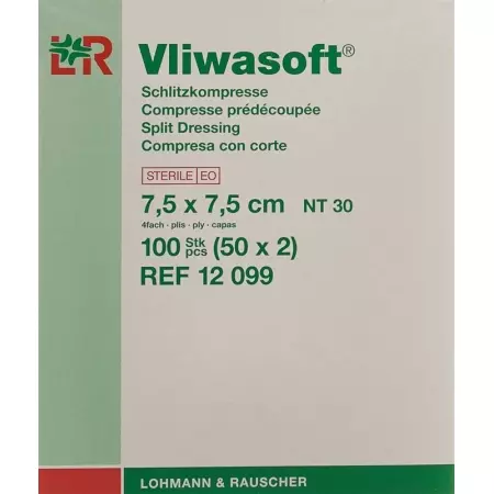 Компреси щілинні Vliwasoft з Y-розрізом 7,5х7,5 см стерильні 50
