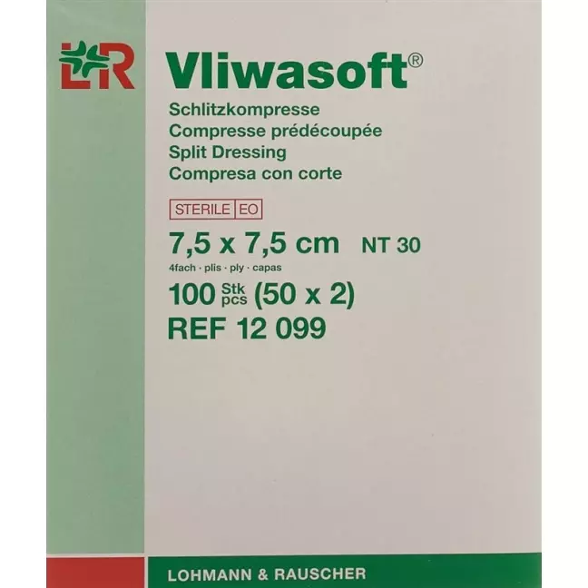 Компреси щілинні Vliwasoft з Y-розрізом 7,5х7,5 см стерильні 50