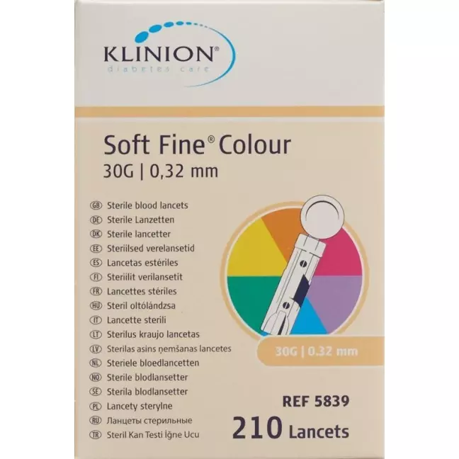 Ланцети Klinion Soft Fine одноразові 30G стерильні 210 шт