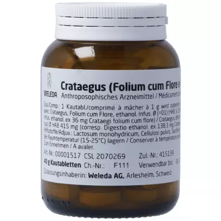 Weleda Crataegus Kautabletten Fol C Flor/fruct 40g Weleda Crataegus Kautabletten Fol C Flor/fruct 40g
