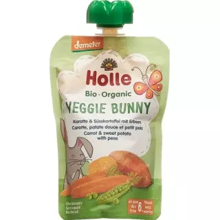Holle Veggie Bunny - Pouchy Carrot Sweet Potato Peas 100 г