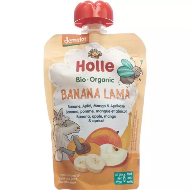 Holle Banan Lama - банан, яблуко, манго та абрикос 100