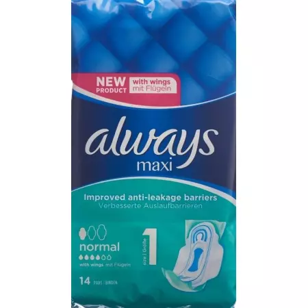 бинт always maxi нормальний з крильцями 14 шт