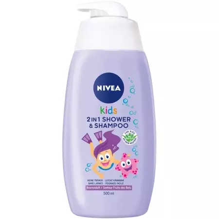 Nivea Kids 2in1 Shower & Shampoo Girl 500 мл