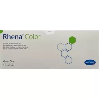 Еластичний бинт Rhena Color 6смx5м червоний відкритий 10 шт