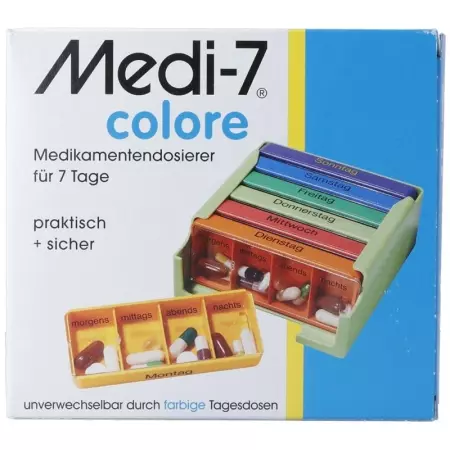 Sahag Medi-7 Medidosierer 7 Tage 4 Faecher Bunt D