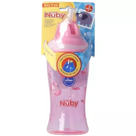 NUBY Flip-It соломинка Чашка TRITAN 360мл РОЖЕВА NUBY Flip-It соломинка Чашка TRITAN 360мл РОЖЕВА