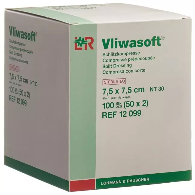 Компреси щілинні Vliwasoft з Y-розрізом 7,5х7,5 см стерильні 50