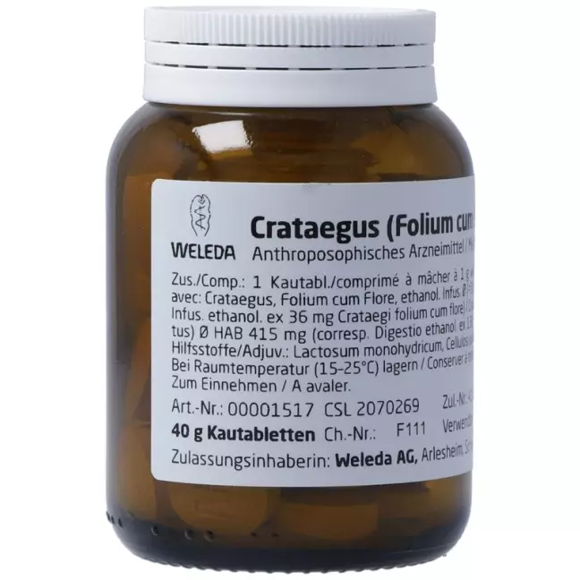 Weleda Crataegus Kautabletten Fol C Flor/fruct 40g Weleda Crataegus Kautabletten Fol C Flor/fruct 40g