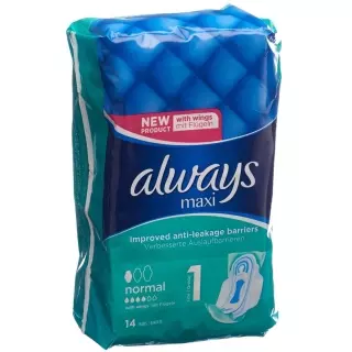бинт always maxi нормальний з крильцями 14 шт