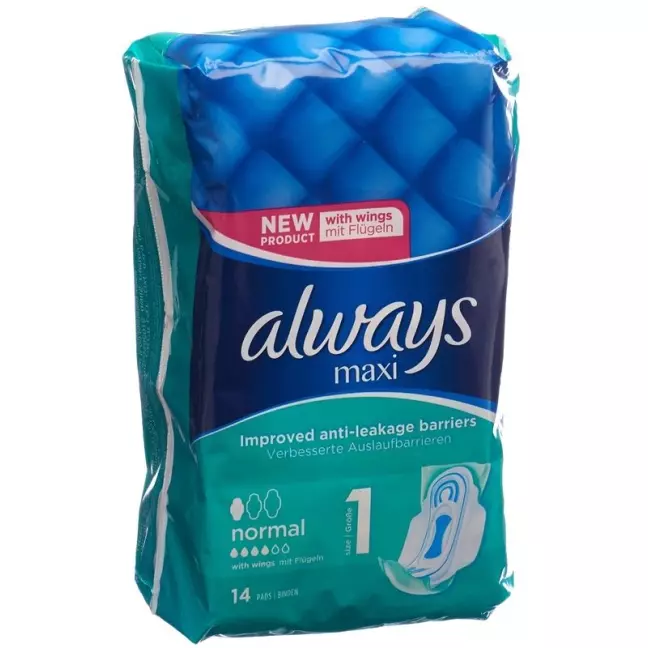 бинт always maxi нормальний з крильцями 14 шт