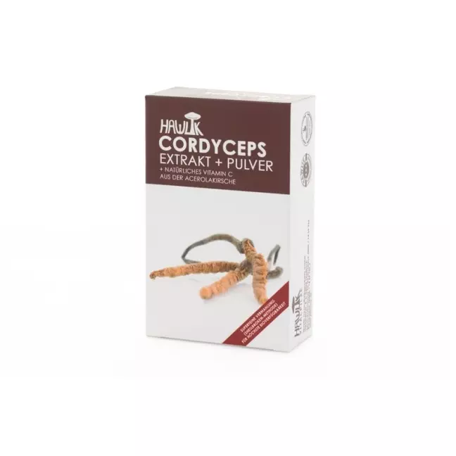 Hawlik Cordyceps екстракт + порошок капсули 60 шт