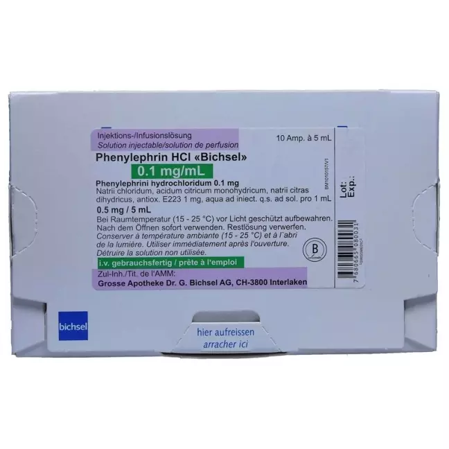 Phenylephrine HCl Bichsel Inj Lös 0,5 мг/5 мл 10 ампер 5 мл