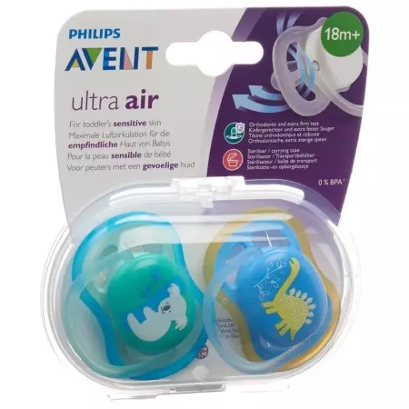 Соска Avent Philips ultra air 18M+ Boy Dino/Koala