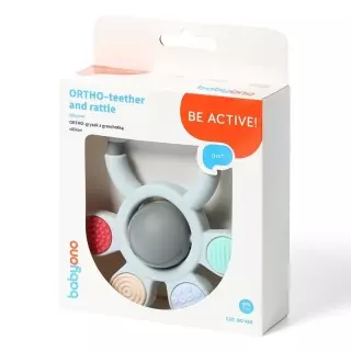 Babyono Ortho силіконове кільце для прорізування зубів і брязкальце 0M+