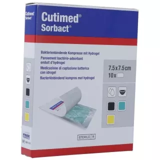 Гель-компрес Cutimed Sorbact з гідрогелем 7,5х7,5 см бактеріальний бі