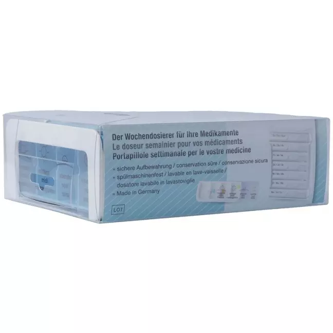 Anabox Medidispenser compact 7 days світло-блакитний 4 відділення німецька/французька