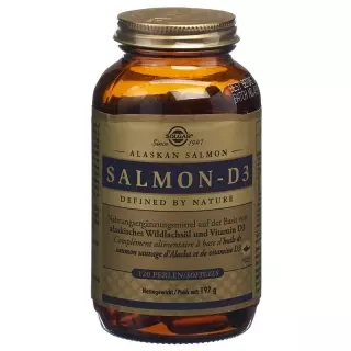Бусины Solgar Salmon-d3 в бутылочке 120 шт.