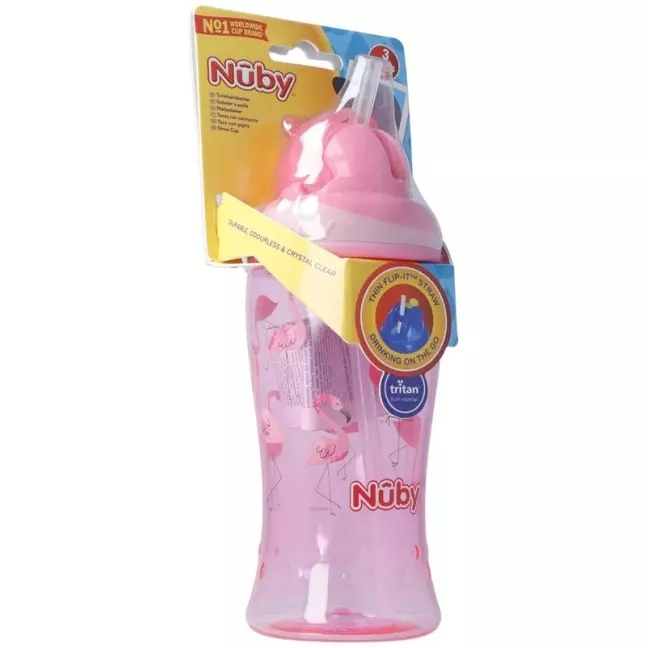NUBY Flip-It соломинка Чашка TRITAN 360мл РОЖЕВА NUBY Flip-It соломинка Чашка TRITAN 360мл РОЖЕВА