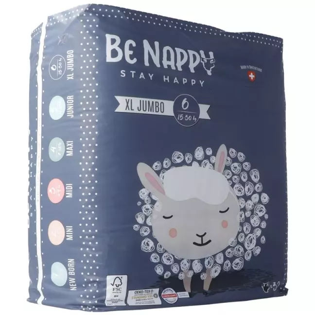 Подгузники BE NAPPY размер 6 15-30 кг XL jumbo Подгузники BE NAPPY размер 6 15-30 кг XL jumbo